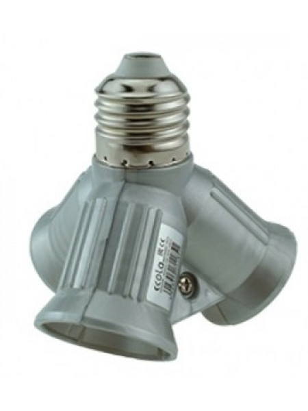 ПЕРЕХОДНИК ПАТРОН Е27/3ХЕ27 СЕРЕБРО A7W37SEAY