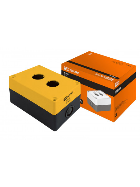 КОРПУС ДЛЯ КНОПОК 2 МЕСТА ЖЕЛТЫЙ КП102 TDM SQ0705-0007