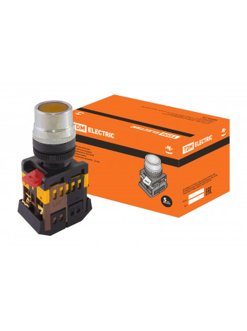 КНОПКА ABLF-22 ЖЕЛТАЯ НЕОН 1З+1Р TDM SQ0704-0003