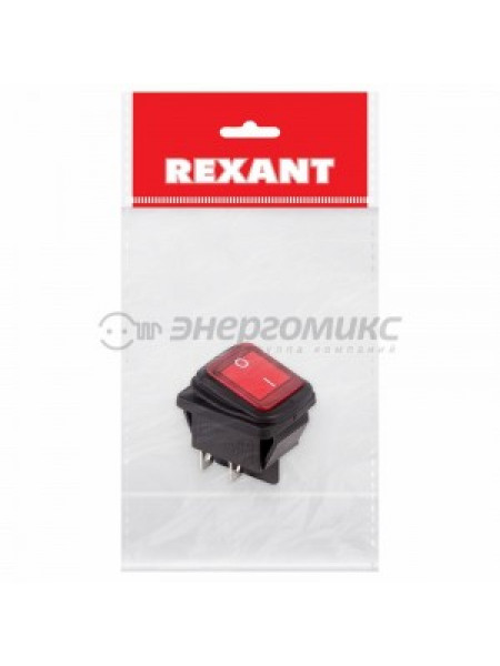 МИКРО ПРЯМОУГ.КРАСНЫЙ ВЛАГОЗАЩИЩЕННЫЙ С ПОДСВ. 15А (4с) REXANT 36-2360-1